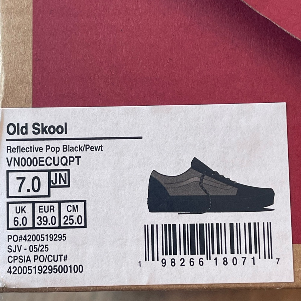 NIB VANS OLD SKOOL REFLECTIVE POP BLACK/PEWTER SUEDE CANVAS UPPER SIZE 7 - Picture 8 of 8